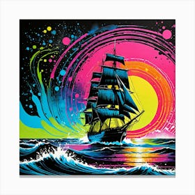 Sailing Ship In The Ocean Canvas Print