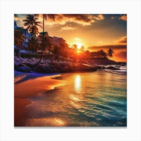 Sunset On The Beach 308 Canvas Print