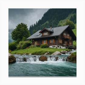 House In The Mountains 1 Canvas Print