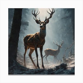 Deer In The Woods 32 Canvas Print