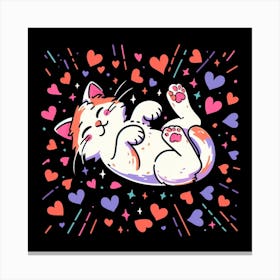 Cat With Hearts Canvas Print