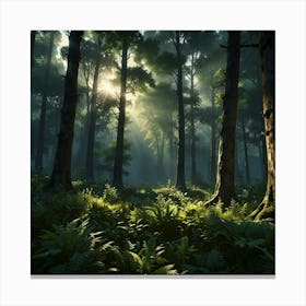 Ferns In The Forest 7 Canvas Print