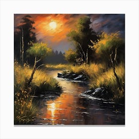 Sunset In The Forest 3 Canvas Print