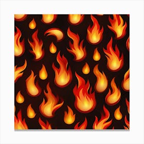 Flames On Black Background 6 Canvas Print