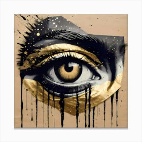 I put an eye on you Series Black And Gold Eye Canvas Print