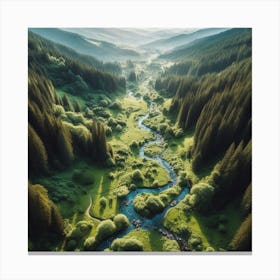 Aerial View Of A Valley Canvas Print