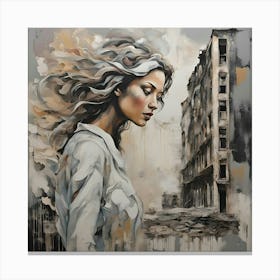 Girl In The City Canvas Print