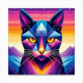 Chai Low Poly Cat Canvas Print