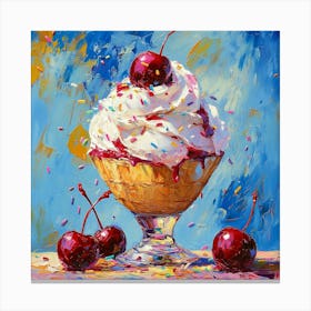 Ice Cream Sundae Art 3 Canvas Print