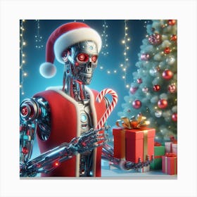 Christmas Robot Canvas Print