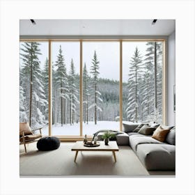 Living Room With Large Windows 7 Canvas Print