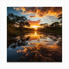 Sunset In The Savannah 3 Canvas Print