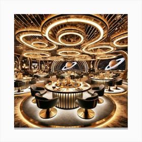 A Sci Fi Themed Dining Area Called Saturn’S Ring Canvas Print