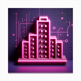 Neon City - Neon Stock Videos & Royalty-Free Footage Canvas Print