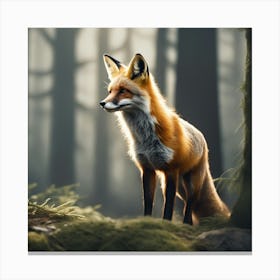 Fox In The Forest 55 Canvas Print