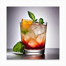 Cocktail With Mint Leaves Canvas Print