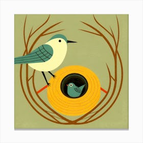 Bird In Nest Canvas Print