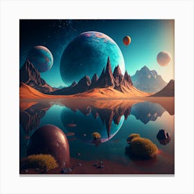 Planets In Space 4 Canvas Print