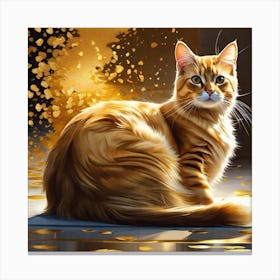 Golden Cat 11 Canvas Print