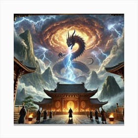 A Grand Scene Of An Ancient Chinese Temple High In Canvas Print