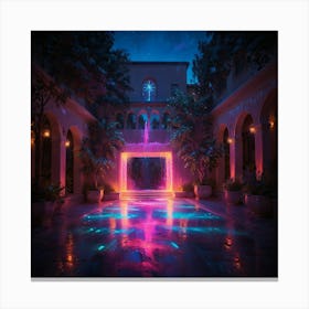 Courtyard At Night 2 Canvas Print