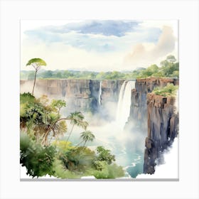 Waterfall In Zambia Canvas Print