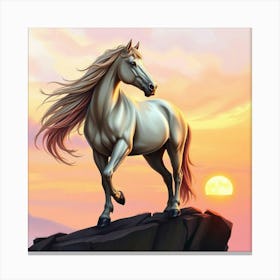 Horse At Sunset 11 Canvas Print