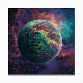 Psychedelic Earth With A Milky Way Canvas Print