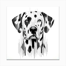 Dalmatian Dog - Abstract Line Art Illustration 197 Canvas Print