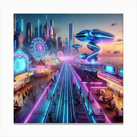 Futuristic Carnival Canvas Print