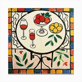 Wine With Friends Matisse Style 7 Canvas Print