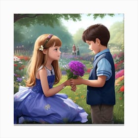 Boy And A Girl Canvas Print