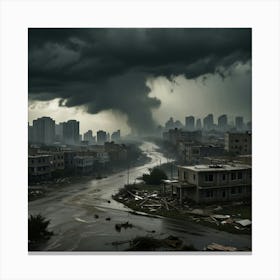Storm Clouds Over A City 1 Canvas Print