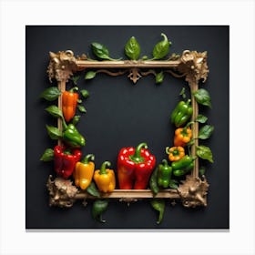 Peppers In A Frame 41 Canvas Print