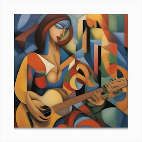 Abstract Acoustic Guitar 3 Canvas Print