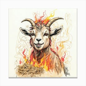 Goat On Fire 22 Canvas Print