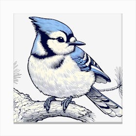 Bluejay ~Reimagined 10 Canvas Print