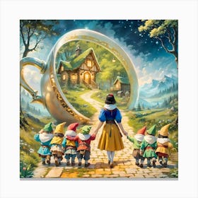 Snow White And The Seven Dwarfs Canvas Print