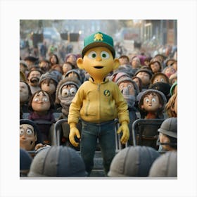 Crowd Of Cartoon Characters Canvas Print