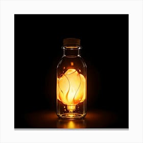 Candle In A Bottle Canvas Print