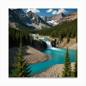 Blue Lake In The Mountains Canvas Print