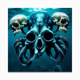 Octopus Spinning Skulls Canvas Print