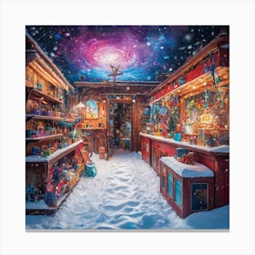 Santa's Christmas Shop Canvas Print