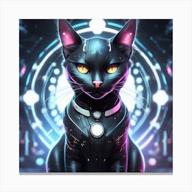 Futuristic Cat Canvas Print