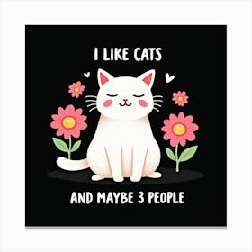 I Like Cats And Maybe 3 People Canvas Print