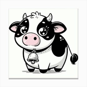 Line Art cow 1 Canvas Print