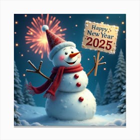 Flux Dev A Jubilant Snowman Stands Amidst A Winter Wonderland 2 Canvas Print