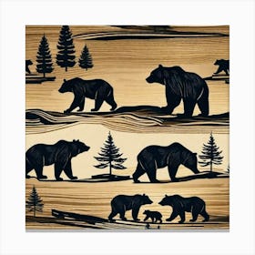 Black Bears Canvas Print