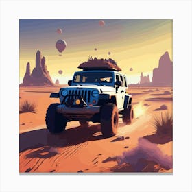 Jeep In The Desert 1 Canvas Print