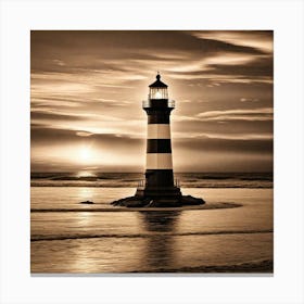 Lighthouse At Sunset 34 Canvas Print